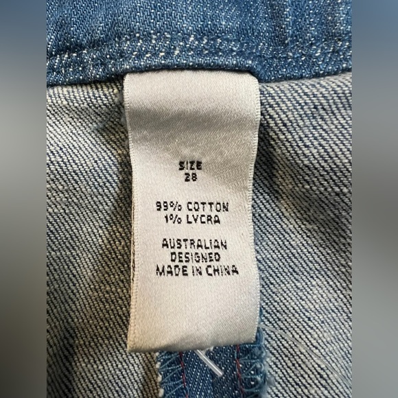 Sass & Bide denim overall mini skirt with Suspender Dress Contrast Denim SZ 28/S - Picture 9 of 10